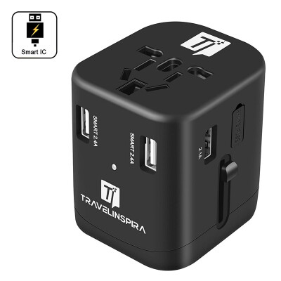 Travel Inspira Universal Travel Power Adapter - 4 Smart Power USB Charging Ports International Worldwide AC Wall Outlet Plug
Travel Inspira Universal Travel Power Adapter - 4 Smart Power USB Charging Ports International Worldwide AC Wall Outlet Plug