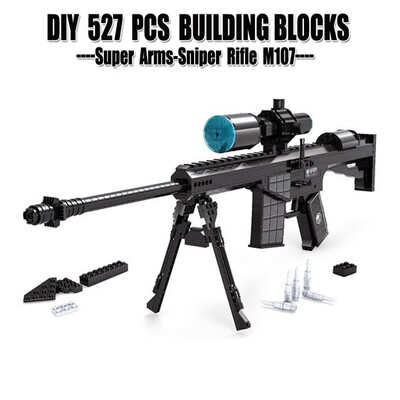 Rifle Gun M107 Building Blocks Toys 527 PCS DIY Plastic Super Arms Assault Brick Toy Compatible with lego For Kids Early Learning
Rifle Gun M107 Building Blocks Toys 527 PCS DIY Plastic Super Arms Assault Brick Toy Compatible with lego For Kids Early Learning