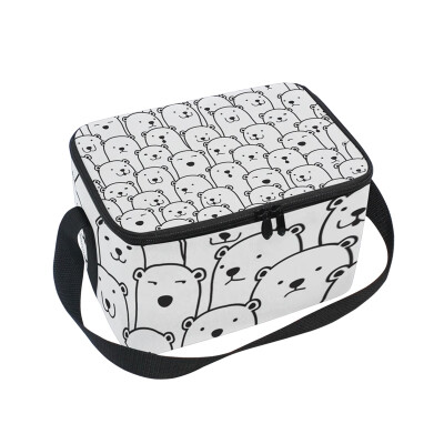 ALAZA Lunch Box Insulated Lunch Bag Large Cooler Polar Bear Tote Bag