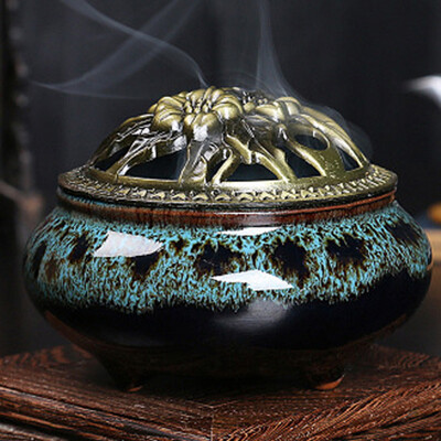 Ceramic Ice Crack Porcelain Aromatherapy Diffuser Sandalwood Censer With Copper Cover For Buddhist Relax Porcelain Incense Burner
Ceramic Ice Crack Porcelain Aromatherapy Diffuser Sandalwood Censer With Copper Cover For Buddhist Relax Porcelain Incense Burner