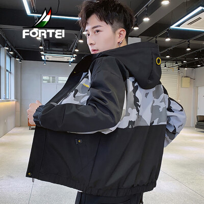 Fuyi FORTEI jacket mens 2019 spring new fashion slim hooded color trend windproof simple jacket male 9007 black insert gray M
Fuyi FORTEI jacket mens 2019 spring new fashion slim hooded color trend windproof simple jacket male 9007 black insert gray M