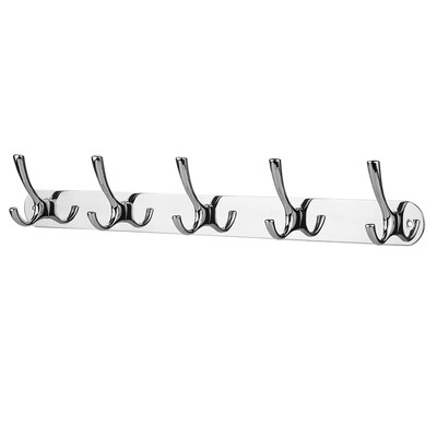 Stainless Steel Hook Rail Coat Rack with 5 Hooks Multifunctional Hanging Hook Wall Mounted Space-saving Hook Rack
Stainless Steel Hook Rail Coat Rack with 5 Hooks Multifunctional Hanging Hook Wall Mounted Space-saving Hook Rack
