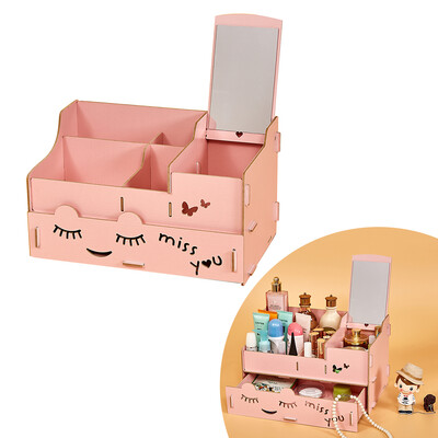Wood Makeup Organizer Case with Mirror Desktop Multi Slots Storage Holder for Jewlry Cosmetic Supplies
Wood Makeup Organizer Case with Mirror Desktop Multi Slots Storage Holder for Jewlry Cosmetic Supplies