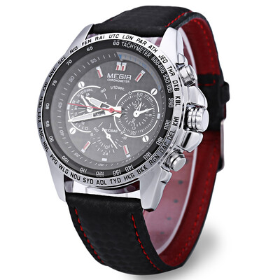 MEGIR M1010 Male Quartz Watch Multifunctional Water Resistance Wristwatch