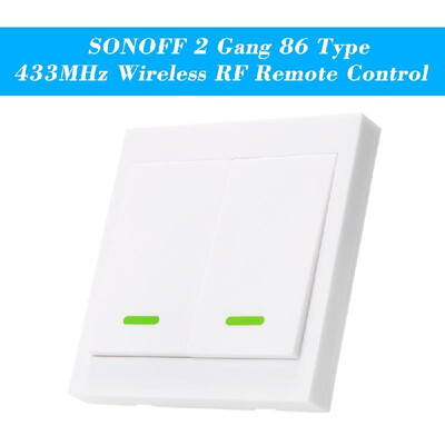 eWeLink Push Button Wall Light Switch Remote Controller 2 Gang 86 Type ONOff Switch Panel 433MHz Wireless RF Remote Control
eWeLink Push Button Wall Light Switch Remote Controller 2 Gang 86 Type ONOff Switch Panel 433MHz Wireless RF Remote Control