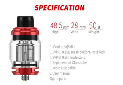 Polarnight 5ml big capacity atomizer with mesh coil tank for rich smog