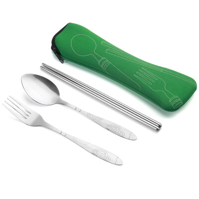 Portable Stainless Steel Tableware Fork Spoon Chopsticks Picnic Camping Cutlery Set with Storage Bag
Portable Stainless Steel Tableware Fork Spoon Chopsticks Picnic Camping Cutlery Set with Storage Bag