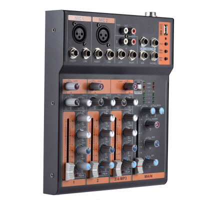 Portable 4-Channel Mic Line Audio Mixer Mixing Console 3-band EQ USB Interface 48V Phantom Power with Power Adapter
Portable 4-Channel Mic Line Audio Mixer Mixing Console 3-band EQ USB Interface 48V Phantom Power with Power Adapter