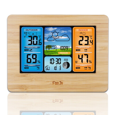 FanJu FJ3373W Digital Weather Station Alarm Clock with Temperature Humidity