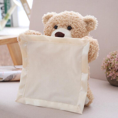 30 cm Funny Peek a Boo Teddy Bear Play Hide And Seek Lovely Cartoon Stuffed Animal Bear Kids Birthday Gift Music Bear