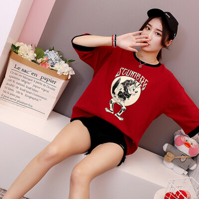 JOY OF JOY Jingdong Womens 2019 Korean version of the new Harajuku style loose short-sleeved T-shirt female JWTD191845 red
JOY OF JOY Jingdong Womens 2019 Korean version of the new Harajuku style loose short-sleeved T-shirt female JWTD191845 red