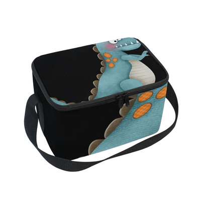 ALAZA Lunch Box Insulated Blue Dinosaur Lunch Bag Large Cooler Tote Bagfor Men Women