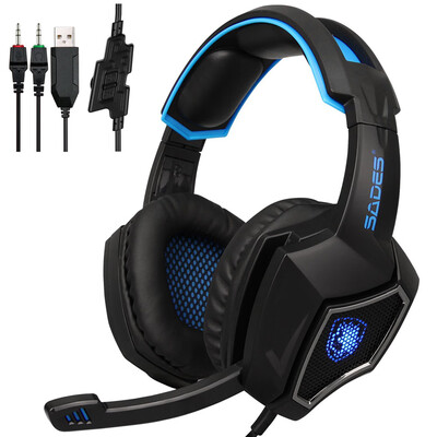 SADES R9 PC Gaming Headsets 35mm Wired Earphone Over Ear Game Headphone with Microphone LED Light Volume Control for PC
SADES R9 PC Gaming Headsets 35mm Wired Earphone Over Ear Game Headphone with Microphone LED Light Volume Control for PC