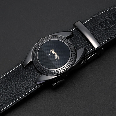 Golf GOLF first layer leather mens belt automatic buckle belt mens belt gift box P9BV34973J black black
Golf GOLF first layer leather mens belt automatic buckle belt mens belt gift box P9BV34973J black black