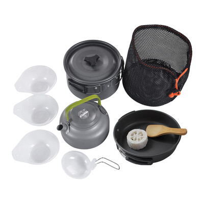 Outdoor Camping Cookware 10 Piece Pot Pan Set Backpacking Cooking Picnic Camping Cookware Tableware Kit with Folding Spoon Fork Cu
Outdoor Camping Cookware 10 Piece Pot Pan Set Backpacking Cooking Picnic Camping Cookware Tableware Kit with Folding Spoon Fork Cu