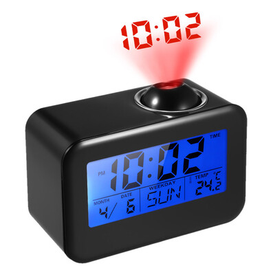 Digital LED Backlight Sound Controlled Alarm Clock Calendar Thermometer Clock with Ceiling Projection Hourly Chime Snooze Func
Digital LED Backlight Sound Controlled Alarm Clock Calendar Thermometer Clock with Ceiling Projection Hourly Chime Snooze Func