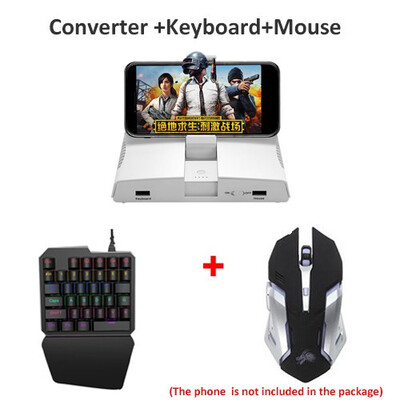 Portable PUBG Mobile Bluetooth Gamepad Gaming Keyboard Mouse Converter For iPhone Android Phone to PC Adapter with Phone Holder
Portable PUBG Mobile Bluetooth Gamepad Gaming Keyboard Mouse Converter For iPhone Android Phone to PC Adapter with Phone Holder