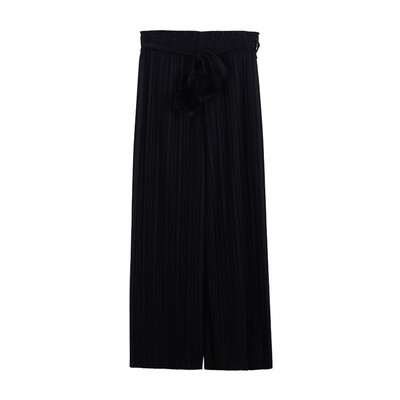 2018 autumn&winter Han edition nine points knitting wide-legged pants