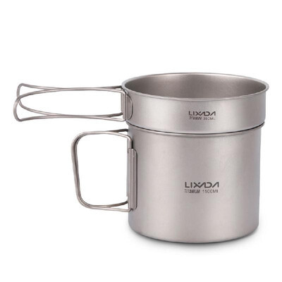 Lixada Ultralight Titanium Cookset Outdoor Camping Cookware Set 1100ml Pot&350ml Fry Pan with Folding Handles
Lixada Ultralight Titanium Cookset Outdoor Camping Cookware Set 1100ml Pot&350ml Fry Pan with Folding Handles