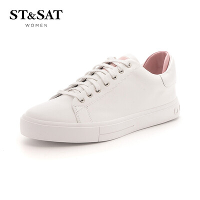 Saturday ST&SAT cow leather fashion white casual shoes SS91112073 pink 36