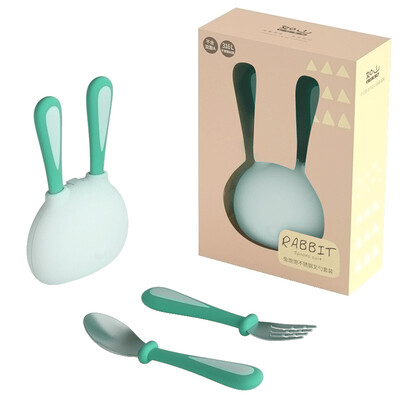 Rushan LUSN childrens tableware stainless steel spoon fork infant baby training tableware two-piece set with storage box rabbit full set pea green
Rushan LUSN childrens tableware stainless steel spoon fork infant baby training tableware two-piece set with storage box rabbit full set pea green