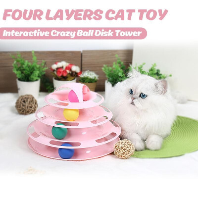 4 Layers Pet Tower Cat Track Interactive Funny Turntable Plastic Crazy Ball Disk Toys for Kitten Cats Pet
4 Layers Pet Tower Cat Track Interactive Funny Turntable Plastic Crazy Ball Disk Toys for Kitten Cats Pet