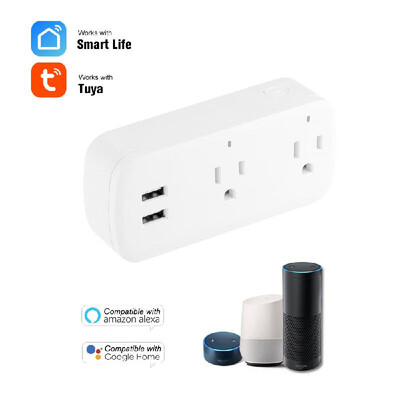 Smart WiFi Socket Remote Control by Smart Phone from Anywhere Timing Function Compatible with Amazon Alexa&for Google Home IF