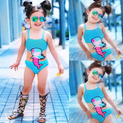 Kids Baby Girl Mermaid Swimwear Swimsuit Bathing Suit Beachwear Bikini Set 6M-5T