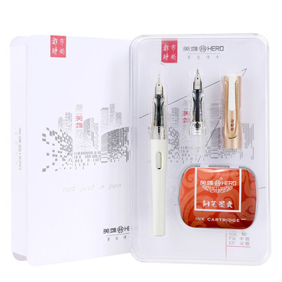 Hero HERO 368 Mermaid White EFF Double-tip Thin Thick Film Urban Fashion Office Student Word Pen Pen Gift 10 Ink Bags Gold Gift Box Set
Hero HERO 368 Mermaid White EFF Double-tip Thin Thick Film Urban Fashion Office Student Word Pen Pen Gift 10 Ink Bags Gold Gift Box Set