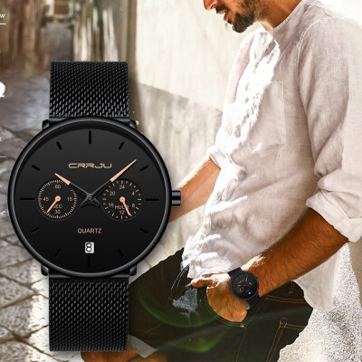 Gobestart CRRJU Mens Watch Waterproof Calendar Steel Mesh with Chronograph Quartz Watch
Gobestart CRRJU Mens Watch Waterproof Calendar Steel Mesh with Chronograph Quartz Watch