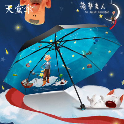 Paradise Umbrella Umbrella Creative Illustration Small Black Umbrella Black Sunscreen Sun Umbrella Water Discoloration Tri-Fold
Paradise Umbrella Umbrella Creative Illustration Small Black Umbrella Black Sunscreen Sun Umbrella Water Discoloration Tri-Fold