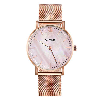 Simple Slim Watch Analog Quartz Waterproof Stainless Steel Mesh Strap Band Thin Casual Elegant Wrist Watches for Women Rose Gold 
Simple Slim Watch Analog Quartz Waterproof Stainless Steel Mesh Strap Band Thin Casual Elegant Wrist Watches for Women Rose Gold