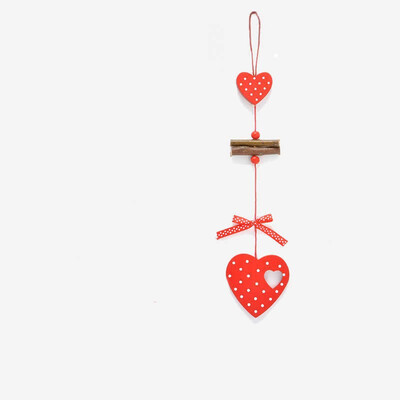 DIY Red Christmas Snowflakes Star Tree Wooden Pendants