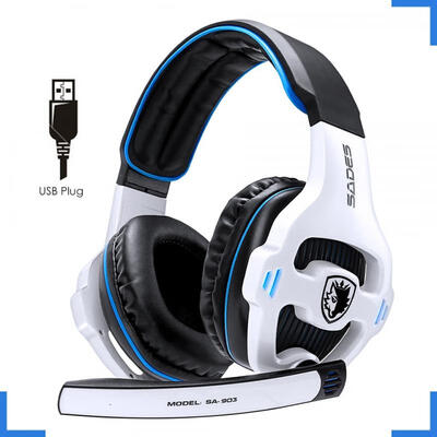 Professional Stereo 71 Surround USB Gaming Headphone Wired Headset with Mic Headband White Red
Professional Stereo 71 Surround USB Gaming Headphone Wired Headset with Mic Headband White Red