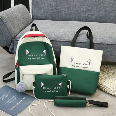 Backpack female Korean version of Harajuku ins wind canvas four-piece travel backpack campus junior high school student bag
Backpack female Korean version of Harajuku ins wind canvas four-piece travel backpack campus junior high school student bag
