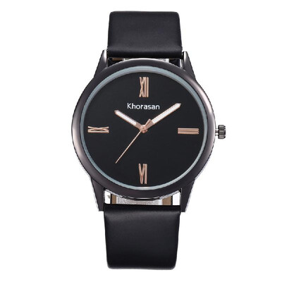 Women Simple PU Leather Band Watch Simple Casual Alloy Case Quartz Wrist Watch