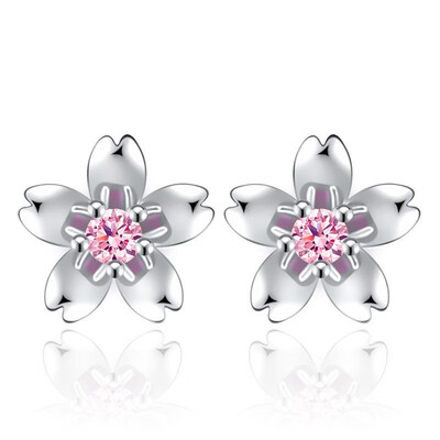 Fashion Cherry Blossoms Flower CZ Crystal LadiesCute Stud Earrings Women Jewelry Birthday Gift E230
Fashion Cherry Blossoms Flower CZ Crystal LadiesCute Stud Earrings Women Jewelry Birthday Gift E230