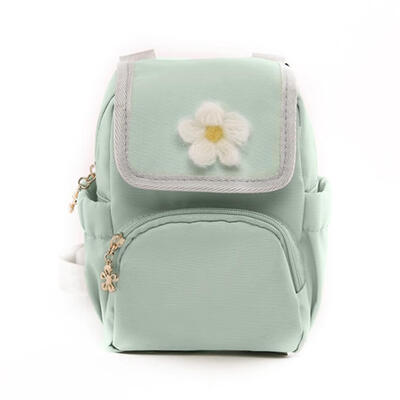 Small Travel Backpacks Women Flower Decor Knapsack Canvas Shoulder Bags