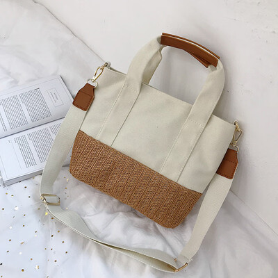 Qiao Bani 2019 new South Korea ins fashion canvas stitching Tote bag shoulder bag diagonal cross wild female bag
Qiao Bani 2019 new South Korea ins fashion canvas stitching Tote bag shoulder bag diagonal cross wild female bag