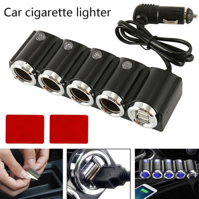 5 Way Multi Socket Auto Car Cigarette Lighter Splitter USB Plug Adapter Charger
5 Way Multi Socket Auto Car Cigarette Lighter Splitter USB Plug Adapter Charger