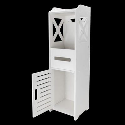 Bathroom Floor Cabinet Freestanding Single Door 2-Tier Storage Organizer White
Bathroom Floor Cabinet Freestanding Single Door 2-Tier Storage Organizer White