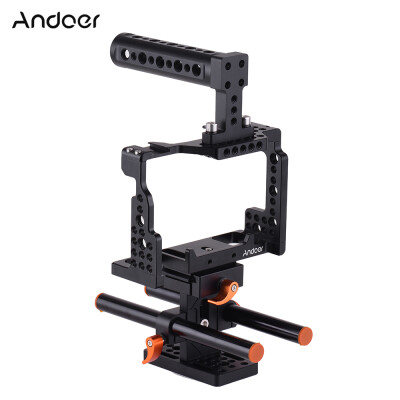 Andoer Camera Cage Top Handle 15mm Rod Baseplate Kit Video Film Movie Making Stabilizer Aluminum Alloy with Cold Shoe Mount fo
Andoer Camera Cage Top Handle 15mm Rod Baseplate Kit Video Film Movie Making Stabilizer Aluminum Alloy with Cold Shoe Mount fo