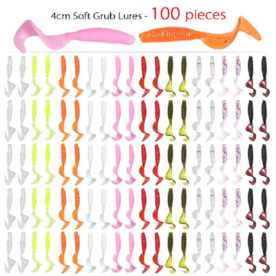 100pcs 4cm Soft Artificial Fishing Lures Swimbait Tail Grub Lures Worm Moggot Grub Lures Baits
100pcs 4cm Soft Artificial Fishing Lures Swimbait Tail Grub Lures Worm Moggot Grub Lures Baits