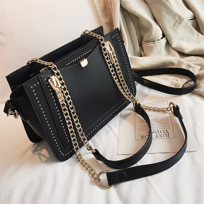 Bag female 2019 new fashion Messenger bag tide Korean version of the simple rivet shoulder bag casual scrub chain handbags
Bag female 2019 new fashion Messenger bag tide Korean version of the simple rivet shoulder bag casual scrub chain handbags
