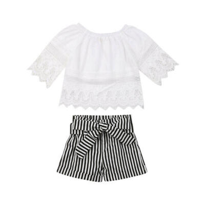 UK Toddler Kids Baby Girls Outfits Clothes Lace TopsStripe Short Pants 2PCS Set
UK Toddler Kids Baby Girls Outfits Clothes Lace TopsStripe Short Pants 2PCS Set