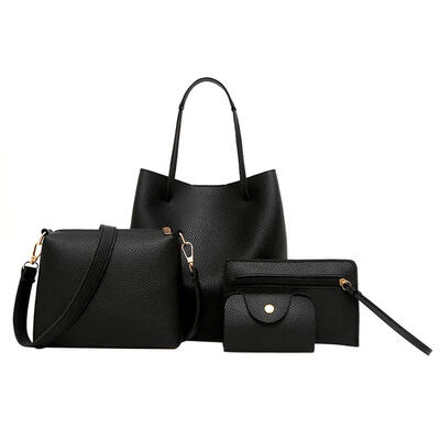Women 4 Piece Set Bag Fashion Solid Soft PU Single Shoulder Messenger Bags