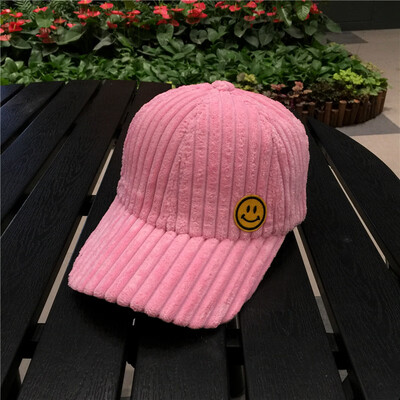 Hat women fallwinter casual couples Joker corduroy baseball cap smiley face embroidery Korean student Cap male tide 
Hat women fallwinter casual couples Joker corduroy baseball cap smiley face embroidery Korean student Cap male tide
