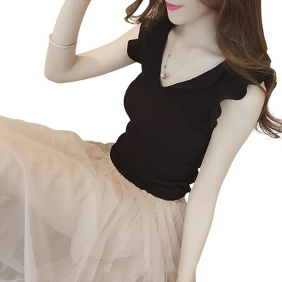 Knitted Top 2019 Summer New Arrivals Back Backless Slim Sexy Blouses And Tops 3 Colors Bottom Wave Sleeveless Woman Body Shirt
Knitted Top 2019 Summer New Arrivals Back Backless Slim Sexy Blouses And Tops 3 Colors Bottom Wave Sleeveless Woman Body Shirt
