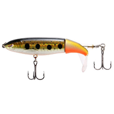 Lixada 4 inch 13g Topwater Popper Fishing Lure Floating Artificial Hard Bait with Rotating Tail Treble Hooks
Lixada 4 inch 13g Topwater Popper Fishing Lure Floating Artificial Hard Bait with Rotating Tail Treble Hooks