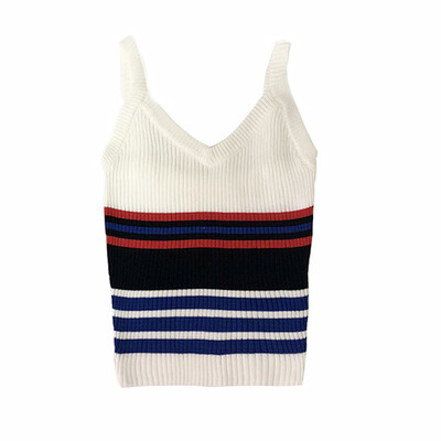 Women Summer Vintage Sexy Casual Concise Slim Fit Sleeveless V-neck Stripe Knitwear Top
Women Summer Vintage Sexy Casual Concise Slim Fit Sleeveless V-neck Stripe Knitwear Top